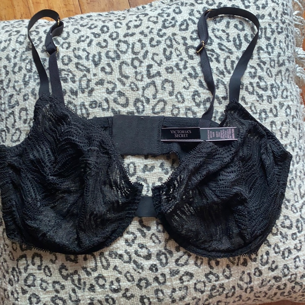 Pretty sheer black Victoria’s Secret bra